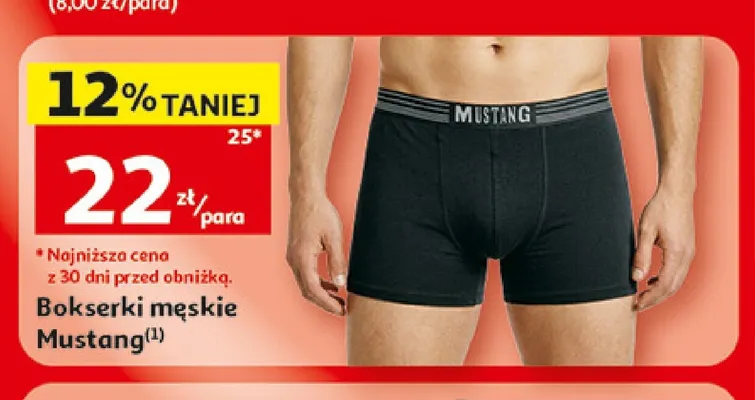 Bokserki męskie Mustang promocja w Auchan