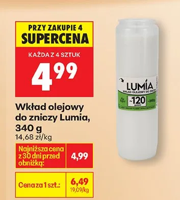 Wkład olejowy do zniczy promocja w Biedronka