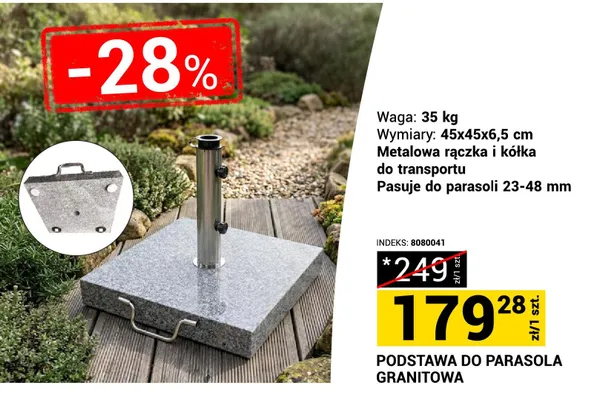 Podstawa do parasola granitowa promocja w Merkury Market