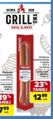 Kiełbasa podwawelska z szynki Olewnik promocja w Carrefour