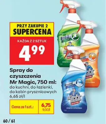 Spray do czyszczenia do kabin prysznicowych Mr Magic promocja w Biedronka