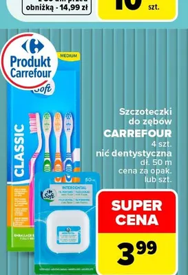 Szczoteczki do zębów Carrefour 4-pak promocja w Carrefour Market