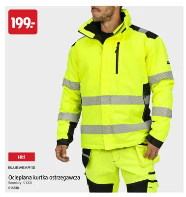 Ocieplana kurtka ostrzegawcza Bluewear promocja w Jula