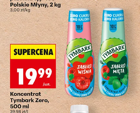 Koncentrat Tymbark Zero jabłko wiśnia promocja w Biedronka