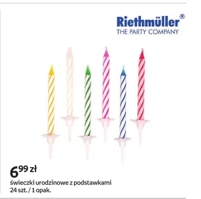 Świeczki urodzinowe z podstawkami Riethmüller promocja w Empik