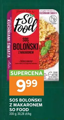Sos boloński z makaronem So Food promocja w Stokrotka