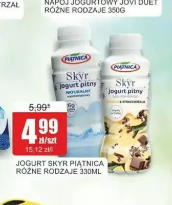Jogurt pitny Skyr stracciatella Piątnica promocja w Bingo