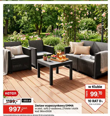 Zestaw wypoczynkowy Keter Emma promocja w Leroy Merlin