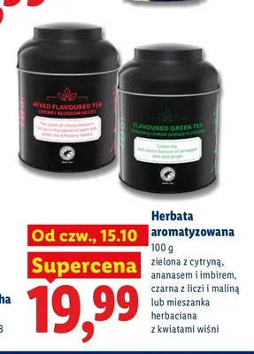 Herbata aromatyzowana mieszanka herbaciana z kwiatami wiśni promocja w Lidl
