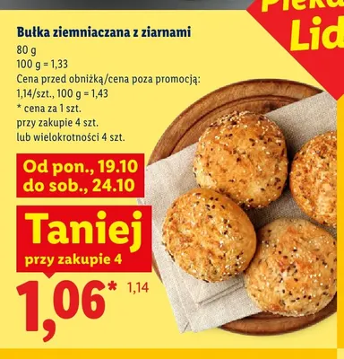 Bułka ziemniaczana z ziarnami Piekarnia Lidla promocja w Lidl