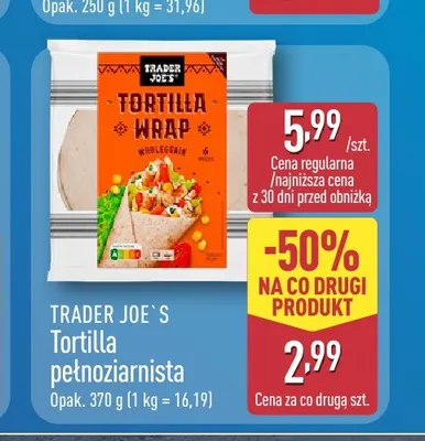 Tortilla pełnoziarnista Trader Joe's promocja w Aldi