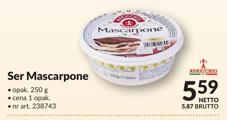 Ser Mascarpone Auricchio promocja w Makro