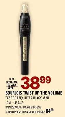 Tusz do rzęs ultra black twist up the volume promocja w Drogerie Natura