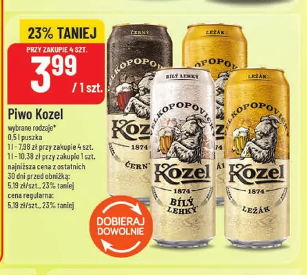Piwo Kozel Černý promocja w POLOmarket