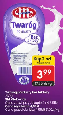 Twaróg półtłusty bez laktozy Mlekovita promocja w Market Point