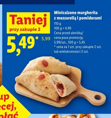 Minicalzone margherita z mozzarellą i pomidorami promocja w Lidl