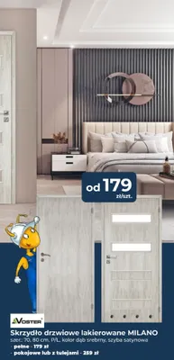 Skrzydło drzwiowe lakierowane MILANO pokojowe lub z tulejami promocja w PSB Mrówka