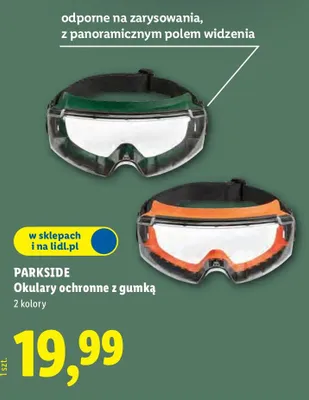Okulary ochronne z gumką 2 kolory promocja w Lidl