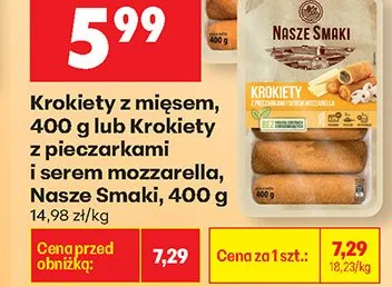 Krokiety z pieczarkami i serem mozzarella promocja w Biedronka