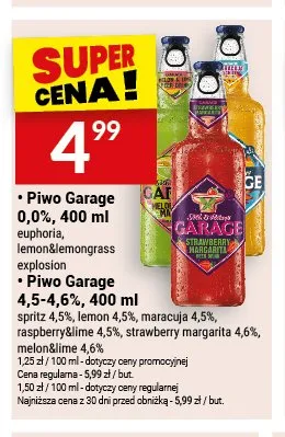 Piwo Garage 4.5-4.6% maracuja 4.5% promocja w Twój Market