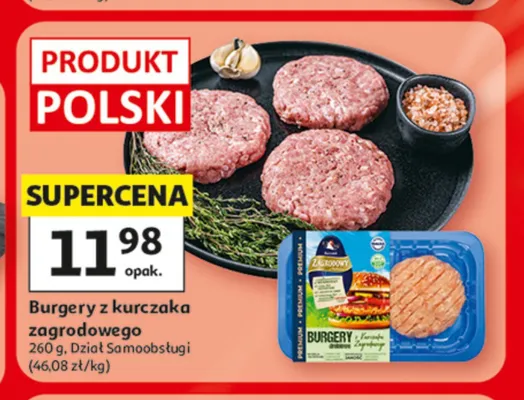 Burgery z kurczaka Zagrodowy promocja w Auchan