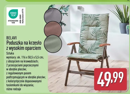 Poduszka na krzesło z wysokim oparciem promocja w Aldi