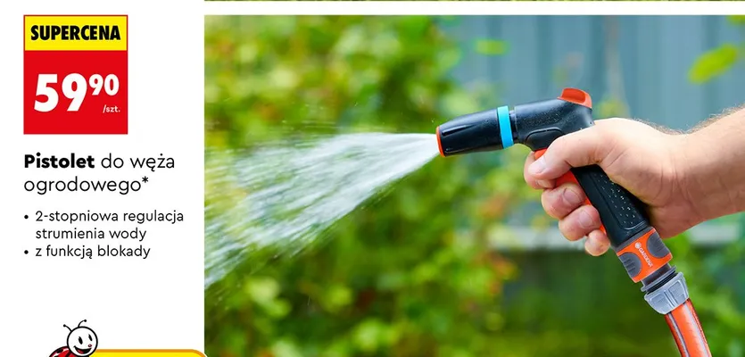 Pistolet do węża ogrodowego promocja w Biedronka