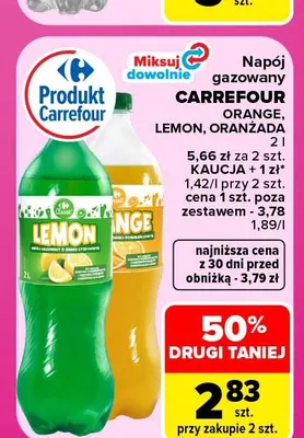 Napój gazowany Carrefour Oranżada promocja w Carrefour Market