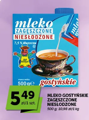 Mleko Gostyńskie zagęszczone niesłodzone promocja w ABC