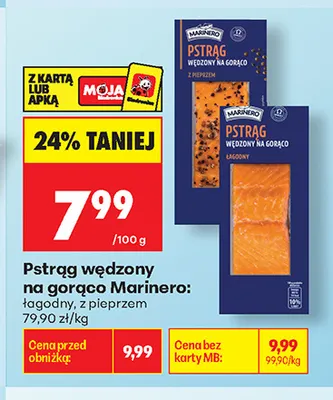 Pstrąg wędzony na gorąco z pieprzem Marinero promocja w Biedronka