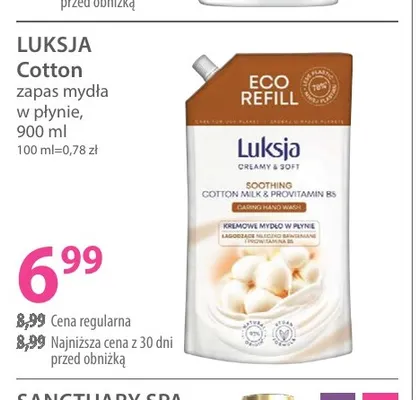 Zapas mydła w płynie Cotton Luksja promocja w Hebe