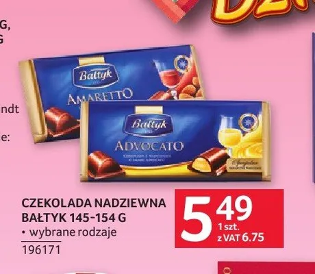 Czekolada nadziewana Bałtyk Amaretto 145-154g promocja w Selgros