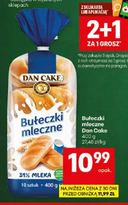 Bułeczki mleczne Dan Cake promocja w Delikatesy Centrum