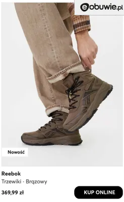 Trzewiki brązowy Reebok promocja w eobuwie.pl