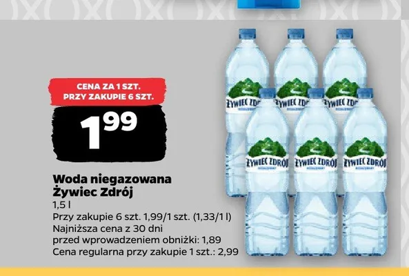 Woda niegazowana Żywiec Zdrój promocja w Netto