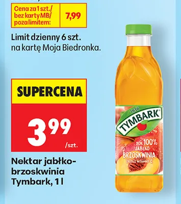 Nektar jabłko-brzoskwinia Tymbark promocja w Biedronka
