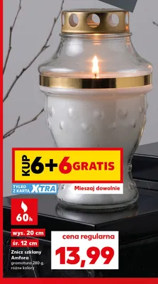 Znicz szklany Amfora promocja w Kaufland
