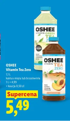 Napój Vitamin Tea Zero brzoskwinia Oshee promocja w Lidl