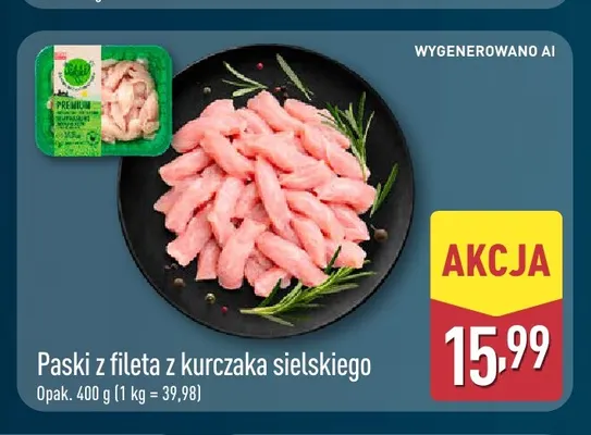 Paski z fileta z kurczaka sielskiego promocja w Aldi