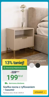 Szafka nocna z ryflowaniem kaszmir promocja w ERLI