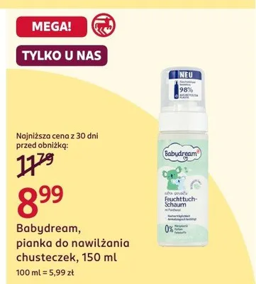 Pianka Babydream do nawilżania chusteczek, 150 ml promocja w Rossmann