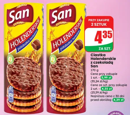 Ciastka holenderskie z czekoladą promocja w Dino
