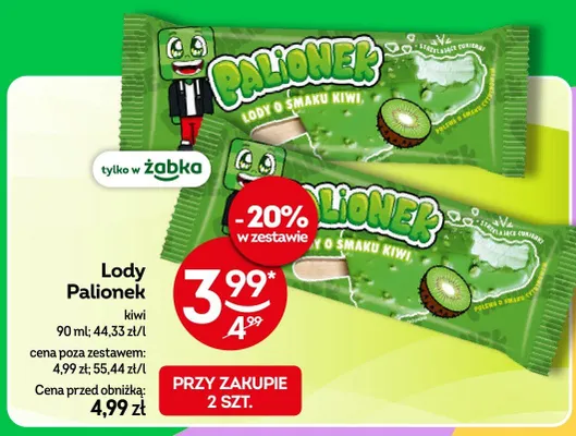 Lody Palionek kiwi promocja w Żabka
