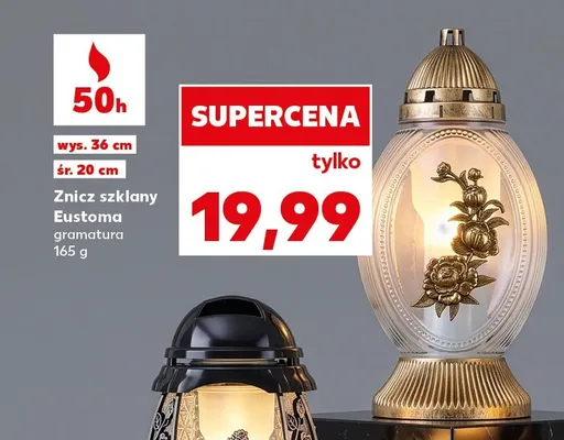 Znicz szklany Eustoma promocja w Kaufland