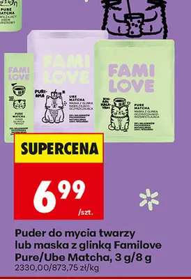 Puder do mycia twarzy Familove Pure Matcha promocja w Biedronka