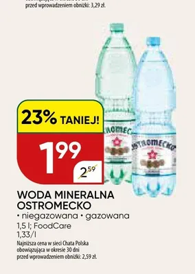 Woda mineralna Ostromecko gazowana promocja w Chata Polska