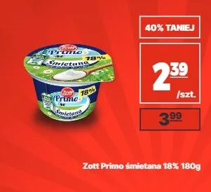 Śmietana Zott Primo 18% promocja w API Market