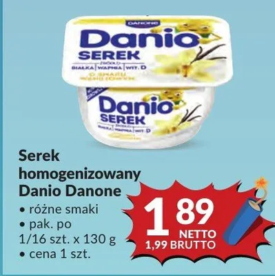 Serek homogenizowany Danio Danone promocja w Makro