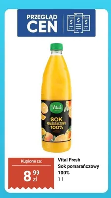 Sok pomarańczowy 100% Vital Fresh promocja w Biedronka