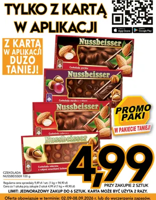 Czekolada gorzka z całymi migdałami Nussbeisser promocja w Kupiec